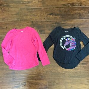 Girls size 6 long sleeve t shorts